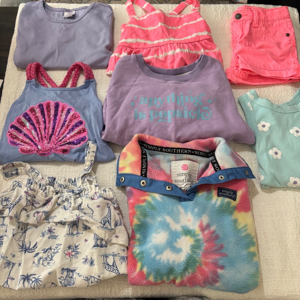 Girls 8pc Clothing Lot Simply Southern Tommy Bahama Carters Size 5 5T 6 5/6T